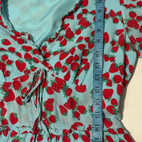 Betsey Johnson Blue and Red Floral Midi Dress size Médium - Picture 6 of 9